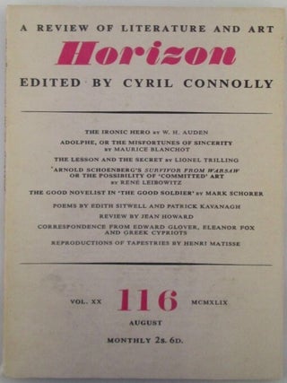 Item #018685 Horizon. A Review of Literature and Art. August 1949. W. H. Auden, Henri Matisse,...