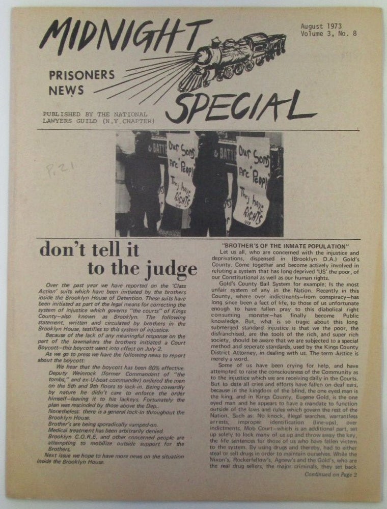Item #018813 Midnight Special. Prisoner News. August 1973. Vol 3. No. 8. authors.