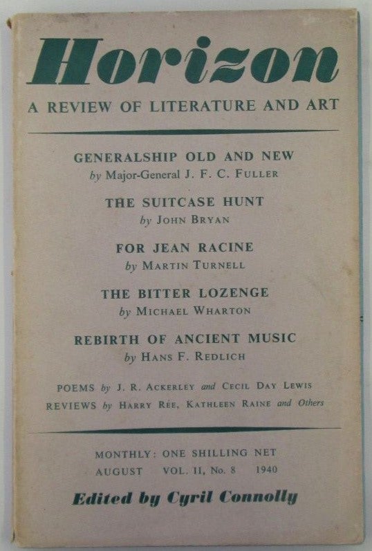 Lewis, Cecil Day; Redlich, Hans et al. - Horizon. A Review of Literature and Art. August 1940
