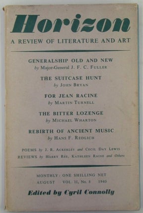 Item #018837 Horizon. A Review of Literature and Art. August 1940. Cecil Day Lewis, Hans Redlich
