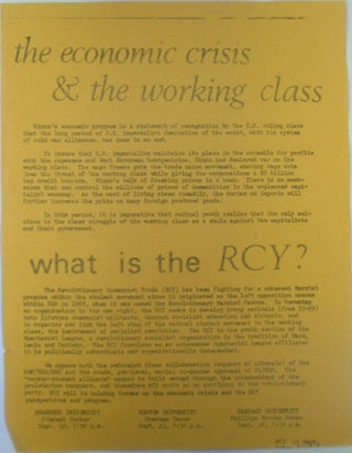Item #018867 [Social Movements, Radical Movements] The Economic Crisis and the Working Class....