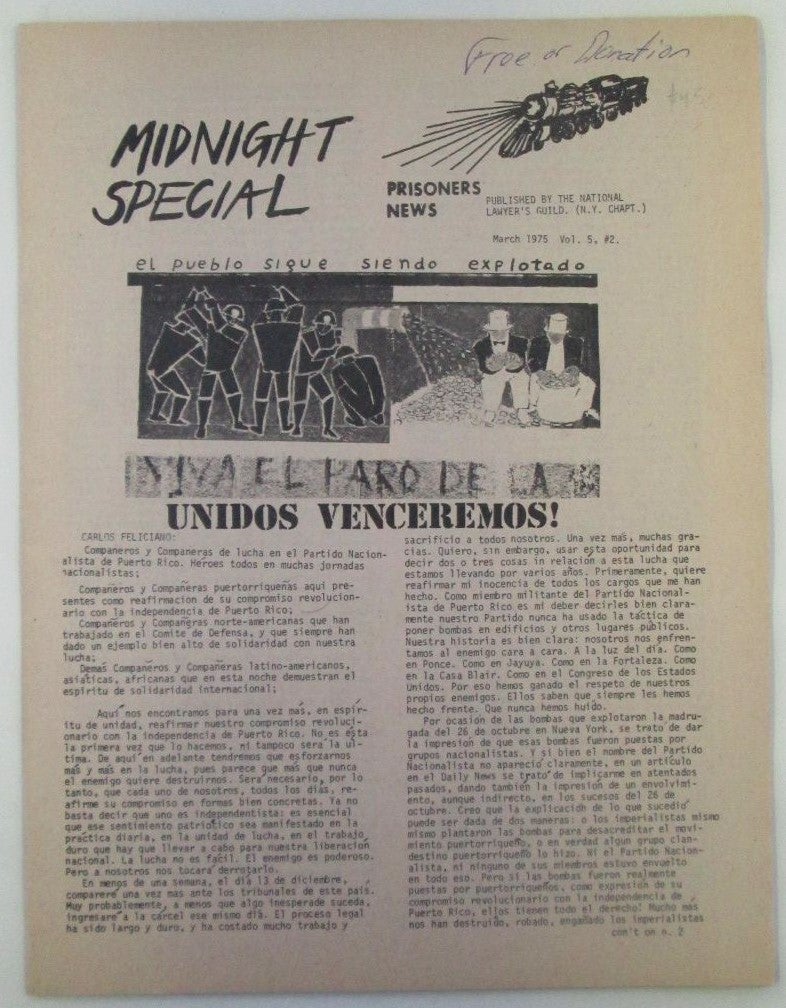 Little, Jo Anne (Joanne) et al. - Midnight Special. Prisoner News. March, 1975. Vol 5. No. 2