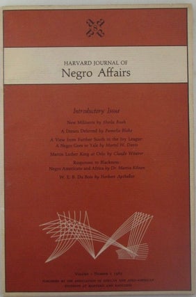 Item #018923 Harvard Journal of Negro Affairs. Introductory Issue. Volume 1, Number 1, 1965....