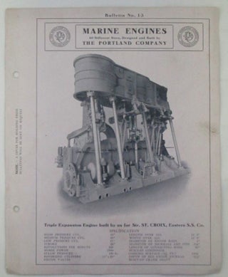 Item #018946 Marine Engines. 40 different sizes, Designed and Built by the Portland Company....