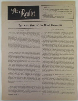 Item #018951 The Realist. August, 1973. No. 97-A. Thomas Forcade, David Wallechinsky