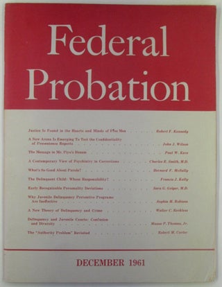 Item #019073 Federal Probation, A journal of correctional philosophy and practice. December,...