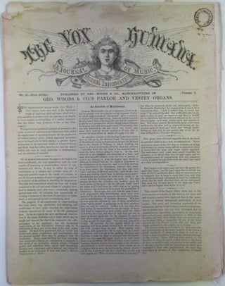 Item #019075 The Vox Humana. A Journal of Music and Musical Information. Volume 1, Number 10....