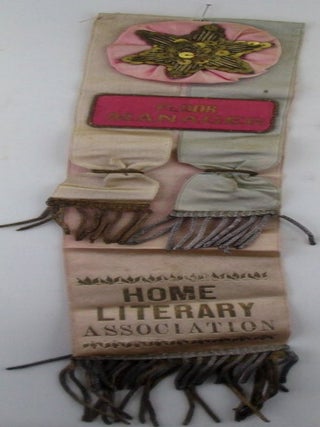Item #019133 Home Literary Association Floor Manager Silk Ribbon. Ephemera