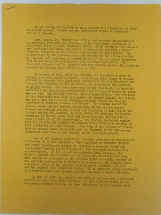 Item #019141 Professor Morris J. Lansky Defense Fund Contribution Letter