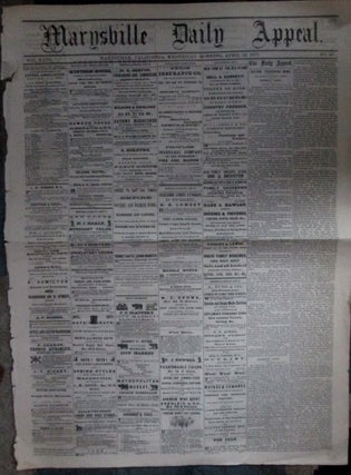 Item #019157 Marysville Daily Appeal. Wednesday Morning, April 26, 1871. authors