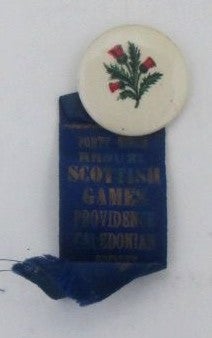 Item #019158 Forty Ninth Annual Scottish Games Pinback and Ribbon. Providence Caledonian Society...