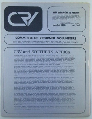 Item #019243 Committee of Returned Volunteers. CRV National Newsletter January-February, 1970....