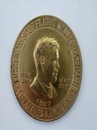 Item #019350 Lucky Lindbergh Coin. First Non-Stop Flight New York to Paris 1927 Commemorative Coin