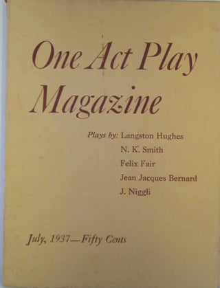 Item #019365 One Act Play Magazine. July, 1937. Langston Hughes
