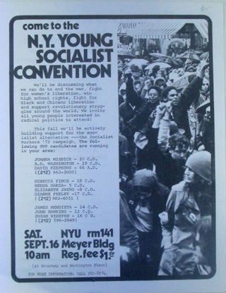 Item #019366 Come to the N.Y. Young Socialist National Convention Handbill/Flier