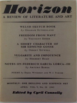 Item #019404 Horizon. A Review of Literature and Art. April, 1942. Arturo Barea