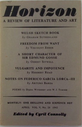 Item #019404 Horizon. A Review of Literature and Art. April, 1942. Arturo Barea