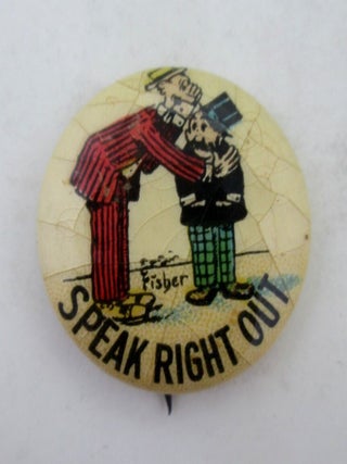 Item #019422 Mutt and Jeff "Speak Right Out" Pinback. Tokio Cigarettes Premium