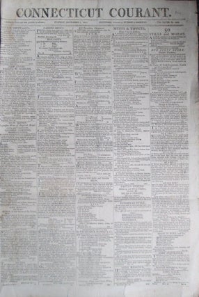 Item #019440 Connecticut Courant. Tuesday, December 6, 1812. Authors