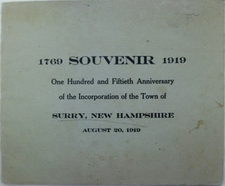 Item #019545 Souvenir. One Hundred and Fiftieth Anniversary of the Incorporation of the Town of...