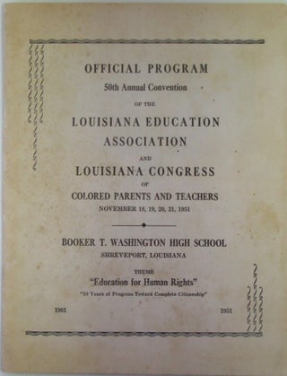 Item #019558 [African- Americana] Official Program 50th Annual Convention of the Louisiana...