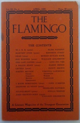 Item #019560 The Flamingo. April, 1929. Vol. III., No. 4. Ling Nyi Vee, Wallace Goldsmith