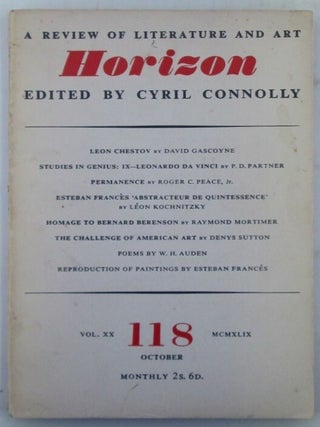 Item #019561 Horizon. A Review of Literature and Art. October 1949. W. H. Auden, Estaban Frances,...