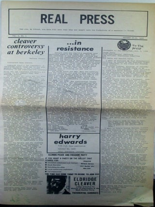 Item #019612 Real Press. October 16-30, 1968. Vol. 2, No. 1. Ralph Abernathy, Tom Hayden