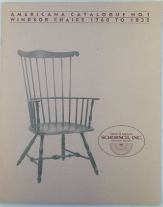 Item #019658 Americana Catalogue No. 1. Windsor Chairs 1760 to 1830. given