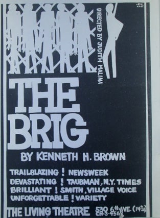 Item #019663 The Brig By Kenneth H. Brown. Show Flier for a Living Theatre Staging. Iris Clay,...