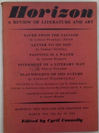 Item #019874 Horizon. A Review of Literature and Art. March, 1943. Andre Masson, author and artist
