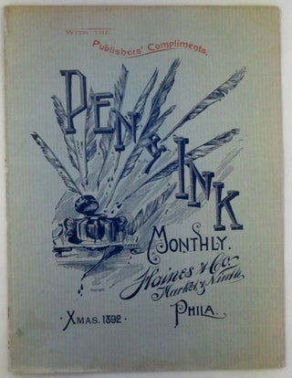 Item #019875 Pen and Ink Monthly. Xmas (Christmas) 1892. J. M. Barrie, Eugene Field