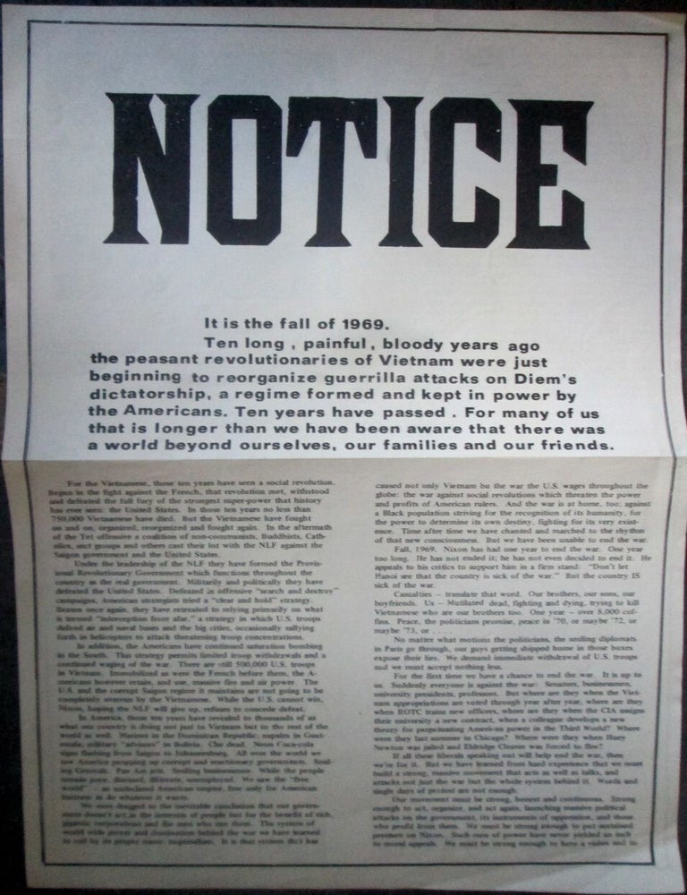 Item #019888 November Action Committees Notice. The Time is Now! Broadside