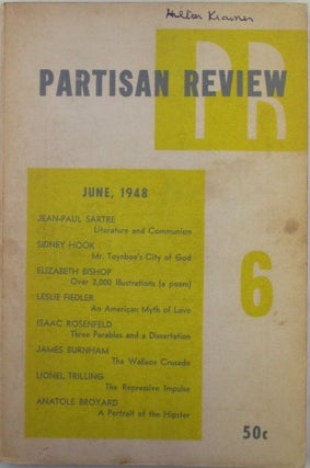 Item #019892 Partisan Review. June, 1948. Jean-Paul Sartre, Elizabeth Bishop