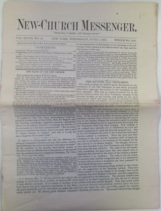 Item #019893 New-Church Messenger. June 3, 1885. authors