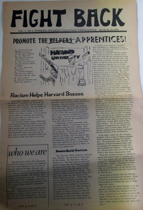 Fight Back. Worker-Student Coalition Newsletter. March 13, 1970. Vol. 1, No. 1