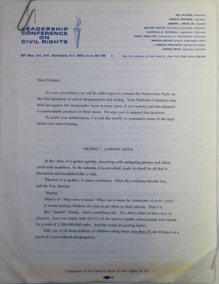 Item #019968 .Leadership Conference on Civil Rights Statement on School Desegregation and Busing....