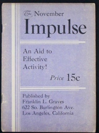Item #020029 The Impulse. An Aid to Effective Activity. November, 1929. Franklin L. Graves
