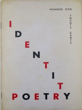 Item #020043 Identity. Poetry. Number One. Harry Kemp, Dorothy Pollock-Watson, James Manchester...