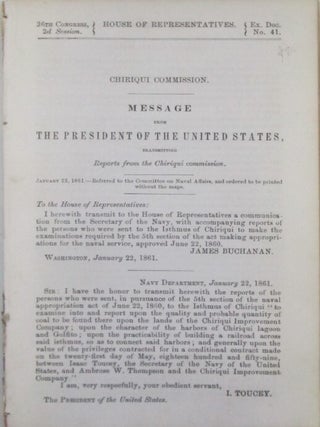 Item #020153 Chiriqui Commission. Message of the President of the United States, transmitting...