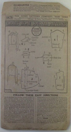 Item #020243 Ladies' Home Journal Patterns 8478. Ladies' and Misses' Shirtwaist
