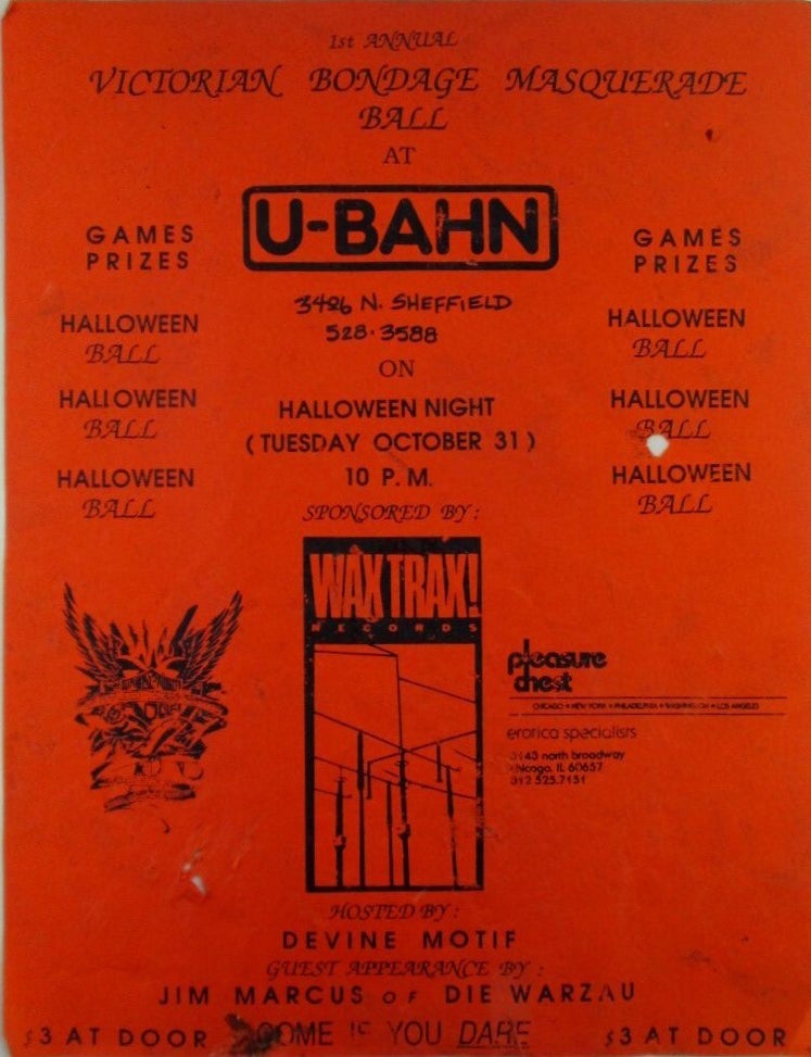 Item #020324 1st Annual Victorian Bondage Masquerade Ball at U-Bahn on Halloween Night (Tuesday October 31) Event Flyer
