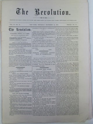 Item #020422 The Revolution. December 24, 1868. Vol. II. No. 25. Elizabeth Cady Stanton