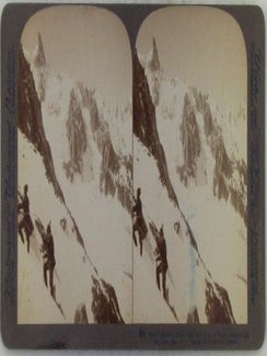Item #020513 Ascent of Aiguille du Tacul-looking South to Aig. Du Geant, in distance to Right,...