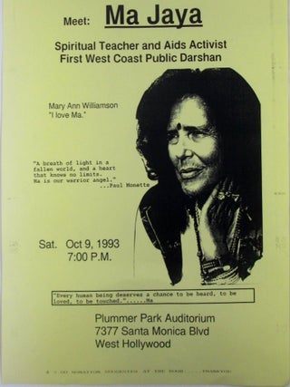 Item #020820 Meet: Ma Jaya Spiritual Teacher and AIDS Activist Event Flyer/Handbill
