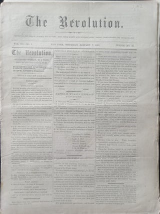 Item #020890 The Revolution. January 2, 1869. Vol. III. No. 1. Elizabeth Cady Stanton