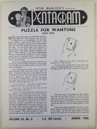 Item #020940 Peter Warlock's Pentagram. March, 1956. Volume 10, No. 6. Jack Avis