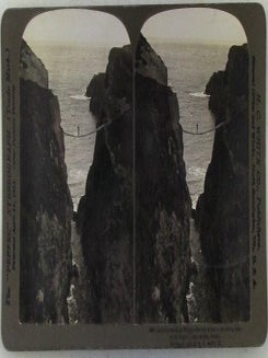 Item #020966 Carrick-a-rede Rope Bridge (Ireland) Stereographic, Stereoscope, Stereoview Photograph