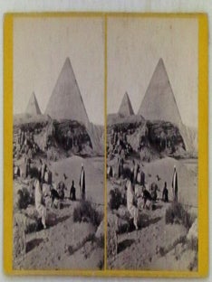 Item #021059 Egypt-Gezeh (Giza)-The Pyramids of Cheops and Chephren Stereographic, Stereoscope,...