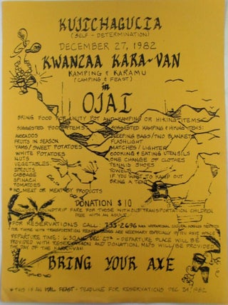 Item #021097 Kujichagulia (self-determination) December 27, 1982 Kwanzaa Kara-Van Kamping and...